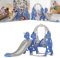 YARDIN Toboggan 4 en 1 pour enfant à partir de 1 an, équipement de jeu pour enfants avec panier de basket, balançoire et cadre d'escalade, toboggan pour bébé (arc)