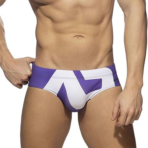 AHMXYG Costume da Bagno Uomo Costume Slip Uomini da Bagno Swimming Brief per Mare Piscina STDK1 (Viola, XL)