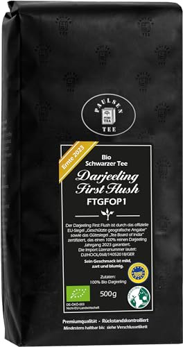 Paulsen Bio Darjeeling First Flush FTGFOP1, Ernte 2023, schwarzer Tee, 500g
