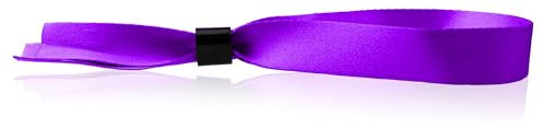 WristCo Stoff-Event-Armbänder – 100 Stück lila Stoffarmbänder für Konzerte Festival Eintritt Party 33,8 x 1,2 cm