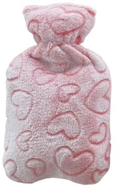 Wärmflasche 1000 ml Warmwasserbeutel, Strickbezug, verdickte Wassereinspritzung, Gummi-Wärmflasche Wärmflasche (Color : Pink)