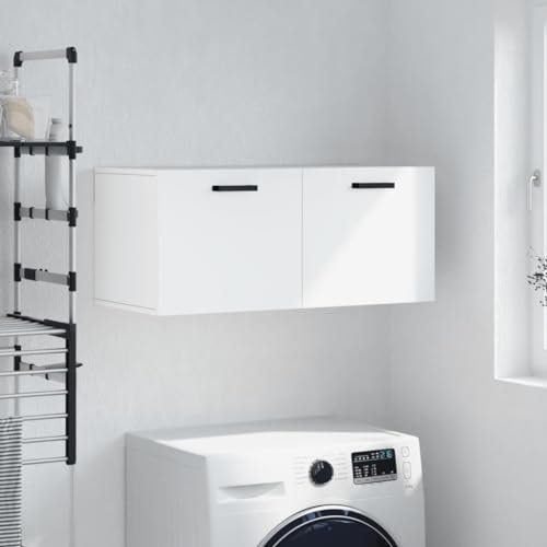 CBLDF Schränke & Aufbewahrungsschrank Hängeschrank Weiß 80x36,5x35cm Holzmöbel