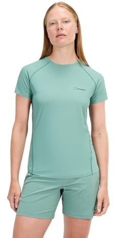 Berghaus Damen 24/7 Kurzärmeliges Tech-Baselayer-T-Shirt mit Rundhalsausschnitt | Feuchtigkeitsableitend | Atmungsaktiv T-Shirt, Helles Terrain, 12