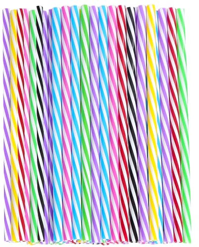 Lot de 50 pailles dures, réutilisables, lavables au lave-vaisselle, en plastique, pailles pour smoothies, jus, cocktails, boissons chaudes (0.73 cm de diamètre, 23 cm de long)(50 bâtons)