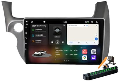 YLOXFW M6 pro plus3, Autoradio Android 14.0 Navi 2 DIN Stereo für Fit Jazz 2006-2014 Sat GPS Navigation 9 Zoll Cartablet DVD Multimedia Player FM BT Receiver mit Carplay 4G 5G WiFi DSP SWC