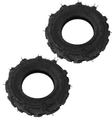 Yctze 4.00-8 Tubeless-Reifen, Gummi-Traktorreifen, 4-lagig, 672 Pfund Tragfähigkeit für Tiller Trencher Schneefräse mit 8-Zoll-Felge, Verschleißfest