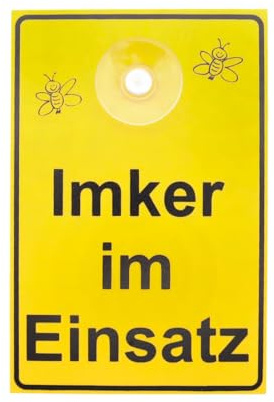 Saugnapfschild Imker im Einsatz Schild für Autoscheibe Geschenk für Imker