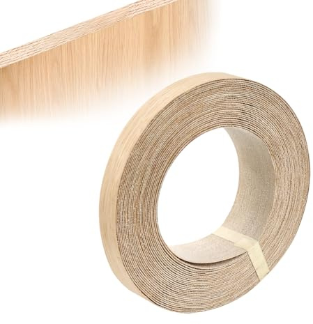 ADERTOS 19mm Real Oak Edging Tape - 10m Iron On Edging Strip Pre-Glued Oak Veneer Edging Tape Hot-Melt Adhesive Wood Trim Edging for DIY Application, Edge Tape Edge Banding for Shelves and Panels
