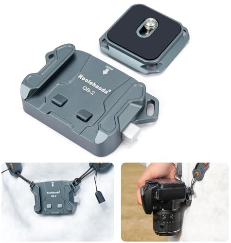 Koolehaoda Camera Shoulder Strap Quick Release Plate Kit, QR Plate Mount Adapter Camera Holder for Neck/Shoulder Strap Quick Mount/Release QB-2