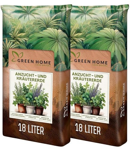 Green Home Anzucht- & Kräutererde 36L – Aussaaterde für Gemüse & Kräuter, Anzuchterde für Samen & Tomaten, Hochbeeterde, Gemüseerde mit Langzeitnährstoffen, lockere Erde für optimale Keimung