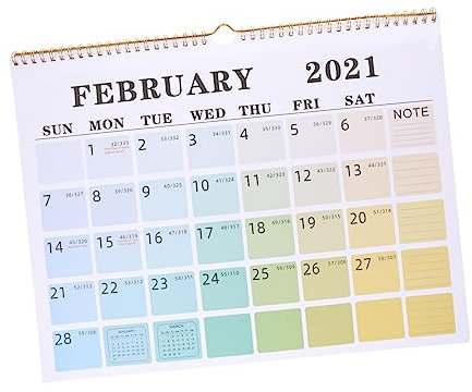 HOMSFOU Papierkalender zum Aufhängen Wandkalender mit Haken Kalender zum Notieren Praktischer Kalender für Zuhause und Büro