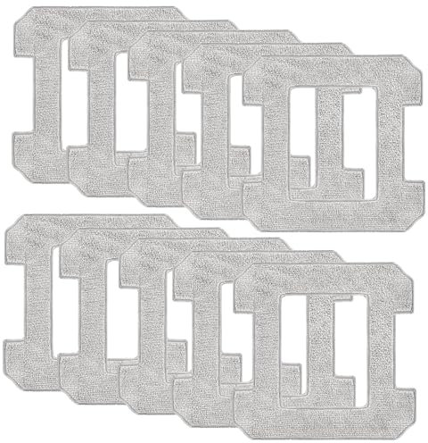 GENHH 10 Pièces Tampons de Nettoyage de Rechange pour Robot de Nettoyage de Vitres Ecovacs Winbot W1/W1 Pro/W2/W2 Omni, Lingettes Lavables en Microfibre Réutilisables pour Nettoyage Vitre