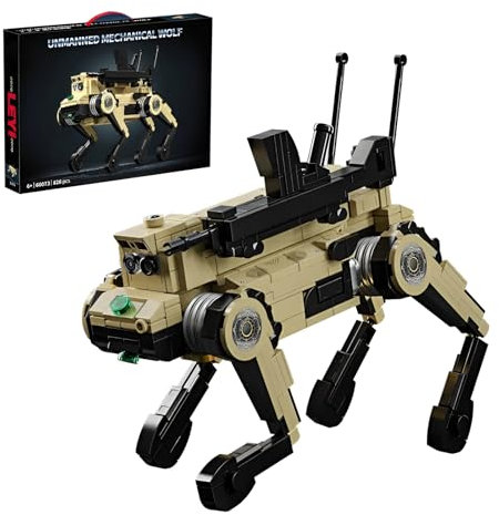 JVAVNE Mechanical Wolf Building Block Kits, 826 PCS Mech Robot Wolf Building Blocks Set, Military Theme Animal Toys Brick Model, Gifts for Military Fans