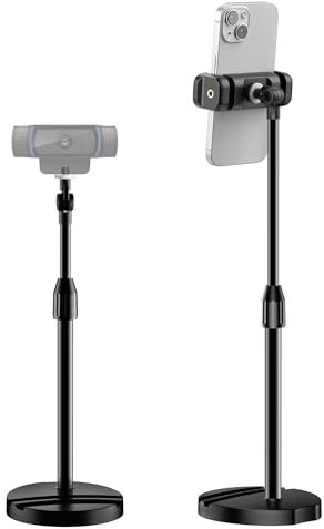 InnoGear Webcam Halterung für Schreibtisch, Tisch Teleskop Webcam Ständer mit Telefonhalter für Kamera Webcam C922 C930e C920S C920 C615 C960 C920x BRIO 4K NexiGo N60, rechtes Licht, GoPro mit 1/4