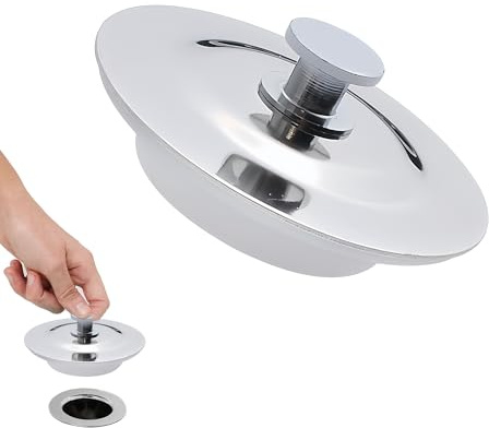 Universal Bath Plug,Bath Plug Replacement,Stainless Steel Bathroom Sink Plugs,Sink Drain Stopper for Bathtub,Washbasin,Kitchen Drain (40mm-45mm)