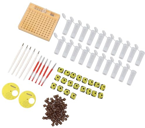 Pssopp Equipment of the Plastic Grafting Kit for Queen Bees for Beekeepers for Supplies of the Breeding System for Bee Breeding with 110 Cups Cells and Tools