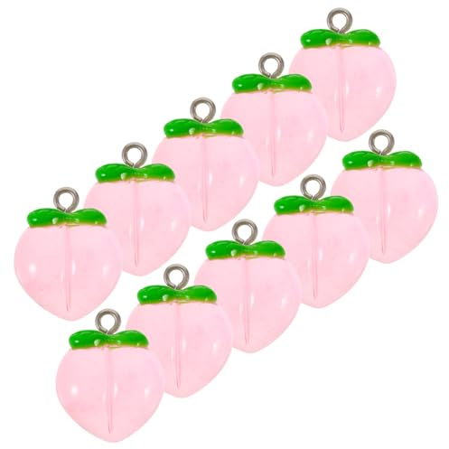 Holibanna 10 Stück Realistische Pfirsich Anhänger Resin Langlebige DIY Schmuck Charms für Ohrringe Armbänder Halsketten Schlüsselanhänger Frucht Accessoires