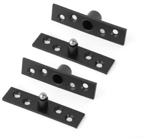 Scharnier aus Edelstahl, 360 Grad, 72,5 x 18 mm, 2 Stück, verdecktes oberes und unteres, drehbares Türscharnier für Holz, Schrank (schwarz)