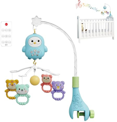 Dtaigou Baby Mobile - Babybett Spielbogen Mit Licht Und Melodien - Kinderbett Stubenwagen Mädchen Schlafzimmer Spielzeug Für Mädchen Wohnzimmer