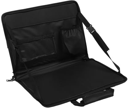 FIXOSHEE Car Small Table Car Table Tray Front Passenger Seat Tray Portable Laptop Desk Steering Wheel Desk Black Leather