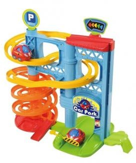 Mon Premier Garage Piste en Spirale + 2 Voitures + Accessoires - Jouet premer Age Enfant avec Carte Tigre