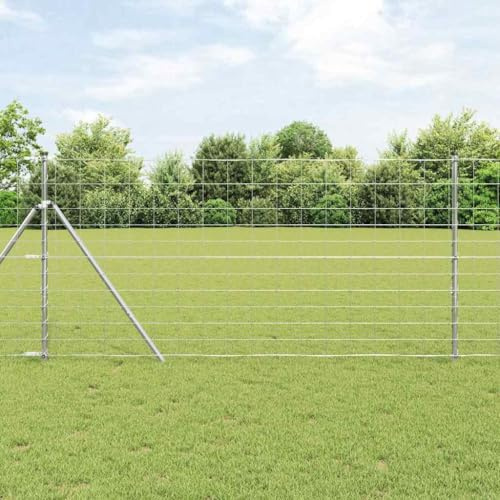 QJBSAVVA Wildzaun Grau 1,2 x 10 m Stahl Zaun Modernes Design Maschendrahtzaun für Garten Hof Hunde Camping