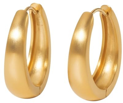 Karma NH10603106 Creolen Edelstahl Gold Ohrringe 2,2 cm Damenohrringe Ohrschmuck Kreolen Damenschmuck Damencreolen Edelstahlcreolen vergoldet wasserfest hypoallergen