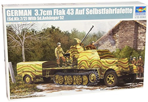 Trumpeter 01527 Modellbausatz German 3,7cm Flak 43 auf Selbstfahrlafette Sd.Kfz. 7/2
