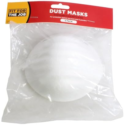 Fit For The Job 5 x Disposable Single Use Dust Masks | for for Protection Against Non Toxic Dust and Powders