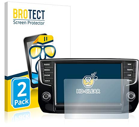 BROTECT Schutzfolie für Volkswagen Passat 2015 Discover Pro 8 2014 | 2 Stück Transparenter Displayschutz Made in Germany Klare Displayschutz-Folie Clear Einfache Montage Case-Friendly
