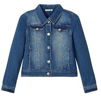 Name It Nkfstar Dnm Jacket 2210-Sr Noos, Giacca Bambine e ragazze, Blu (Medium Blue Denim), 158