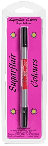 Sugarflair Ruby Red Edible Food Decorating Pen - Dual Tip Food Pens for Writing Messages & Drawing On Sugar Paste, Marzipan, Frosting Or Any Other Dry Smooth Surface
