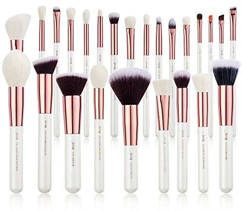 Jessup Make Up Pinsel Set 25 Stück Schmink Kosmetik Bürsten Professionelle Brushes Augen Gesicht Lidschatten Puder Synthetische Natürliche Haare Weiß T215