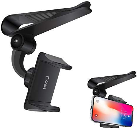 Car Sun Visor Phone Holder, Phone Holder Mount- Universal Cradle Compatible With iPhone 14 Pro Max Plus Galaxy Z Flip, Z Fold S22 Ultra Google Pixel, Moto by Cellet