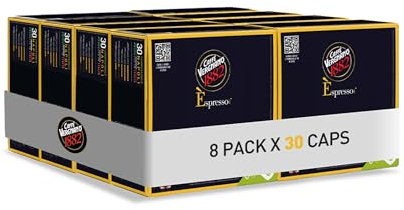 Caffè Vergnano 1882 - 240 Capsule Caffè Compostabili e Compatibili con Nespresso, Napoli - 8 confezioni da 30 capsule