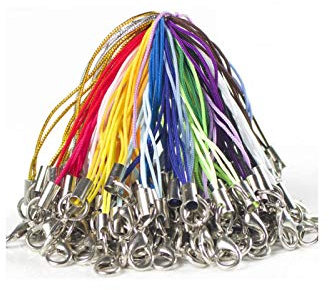 Amacoam DIY Handy Lanyard 100 Stück, Karabinerverschluss Seil zum Aufhängen DIY Zubehör DIY Schmuck Zubehör Hand Wrist Strap Lanyards für USB Flas Laufwerk Mp3 Mp4 Minikamera (Farbige)
