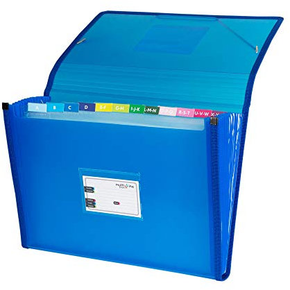 Grafoplás 02963030－Carpeta clasificadora con fuelle, tamaño folio, color azul