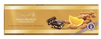 Lindt Swiss Premium Chocolat Noir Orange 300g (paquet de 1)