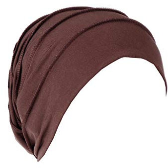 Lazzboy Frauen Indien Hut Muslim Rüschen Krebs Hut Beanie Schal Turban Head Wrap Cap Headwear Unisex Baumwolle Bandana Fur Haarverlust(C)