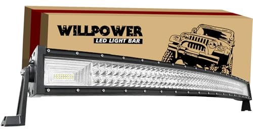 Willpower Barre à led Courbée, 42 Pouces 540W Barre de Led, faisceau combiné Rampe LED Barre led pour SUV ATV UTV Truck etc