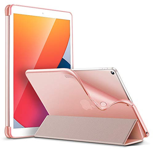 ESR Case for iPad 9/8/7 (10.2-Inch, 2021/2020/2019, 9th/8th/7th Generation), Auto Sleep/Wake Cover, Slim and Flexible Back Case with Viewing/Writing Stand, Rebound Series, Rose