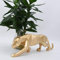 Uterstyle Leopardenskulptur, Kunstharz, geometrische Statue, Tierfigur, Heimdekoration, Ornamente, große Katze, Leoparden-Löwe, Jaguar (Gold)