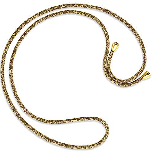 mtb more energy® Ersatz-Band für Handykette - Braun+Beige - inklusive Endkappen (Gold) - hochwertige Austausch-Kordel - Band Seil Kette