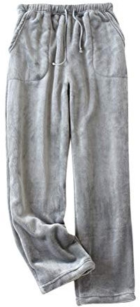 Onsoyours Pantaloni Pigiama in Pile Morbido Invernale Unisex Pantaloni Lounge Pantaloni Caldi in Pile di Corallo Pantaloni da casa Sleepwear Pantaloni per Uomo Donna Donna A Grigio XL