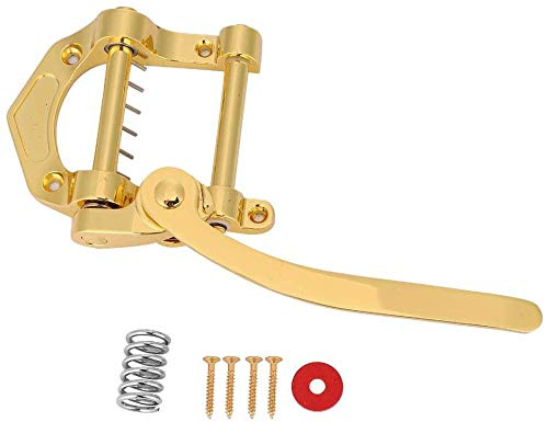Alnicov Gitarren-Tremolo-Einheit Vibrato Bridge, Vibrato Saitenhalter Tremolo für Tele, SG, LP, ETC E-Gitarren Gold