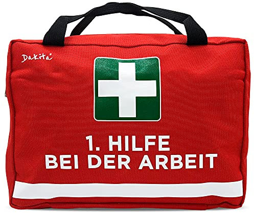 Dakita Erste Hilfe Tasche für Kollegen – Lustiges Geschenk für Mitarbeiter zum Abschied oder Geburtstag – 28×18×8 cm, rot,ohne Inhalt