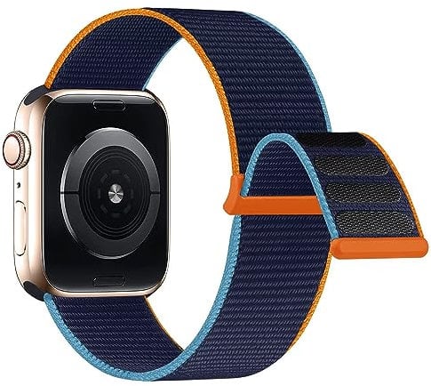 Lobnhot Nylon Strap Compatible for Apple Watch Straps 38mm 40mm 41mm, Adjustable Soft Sports Band Compatible with iWatch Series 10 9 8 SE 7 6 5 4 3 2 1, Deep Navy