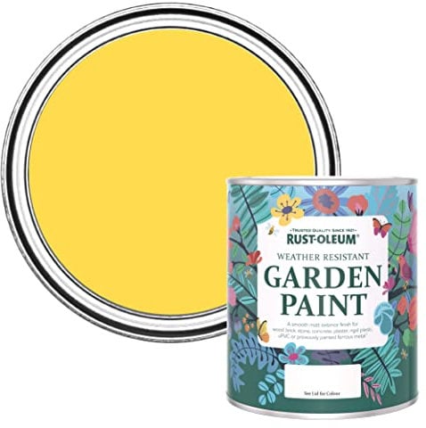 Rust-Oleum Peinture Jaune Résistante à l'humidité pour Jardins, Finition Mate - Sorbet Citron 750ml