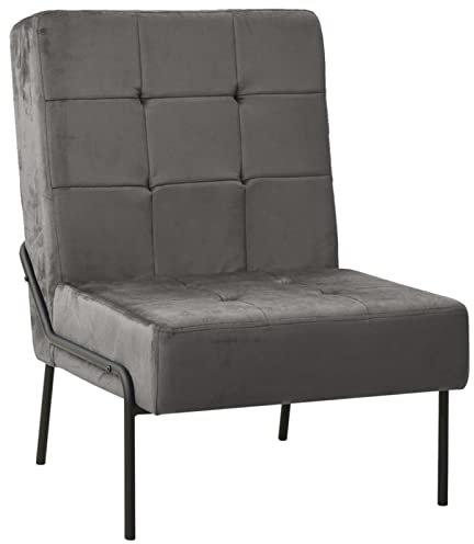 Tidyard Relaxstuhl Loungesessel Polstersessel Relaxsessel Samt 65x79x87 cm Dunkelgrau