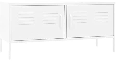 vidaXL TV-Schrank Weiß 105x35x50 cm Stahl